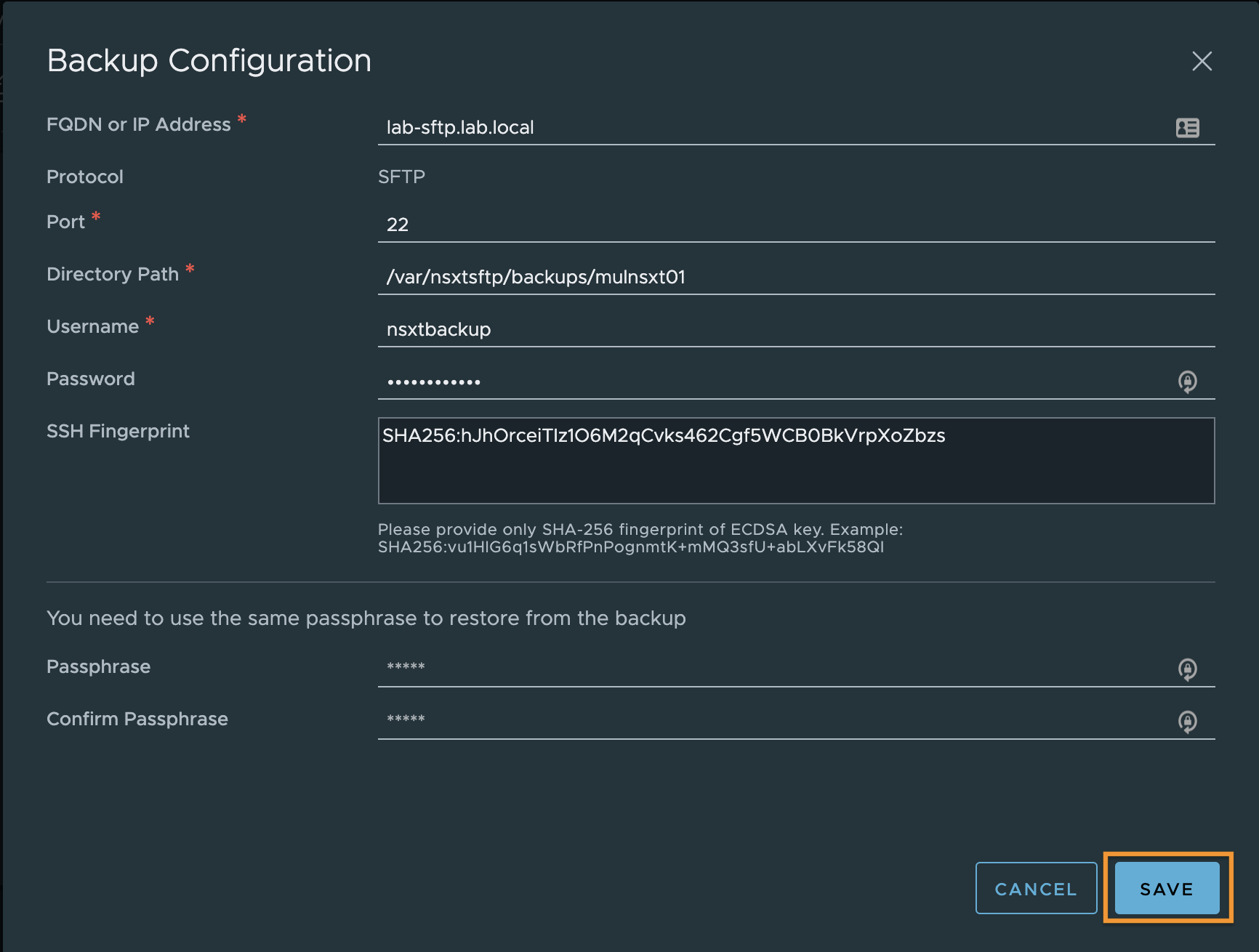 NSX-T Configuring Backups - VDives