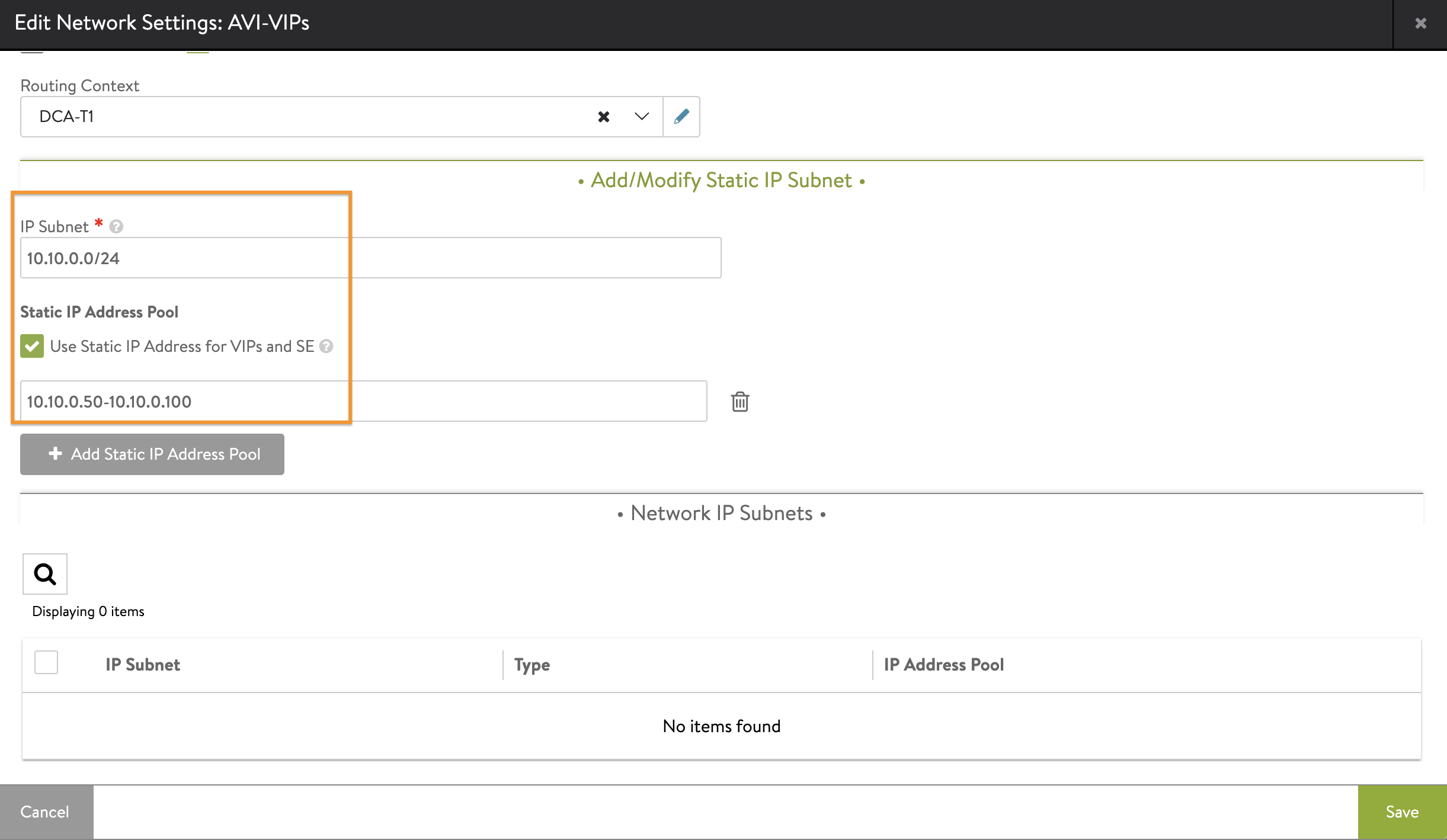 AVI/ALB Lab: Management and VIP Network Allocation - vDives